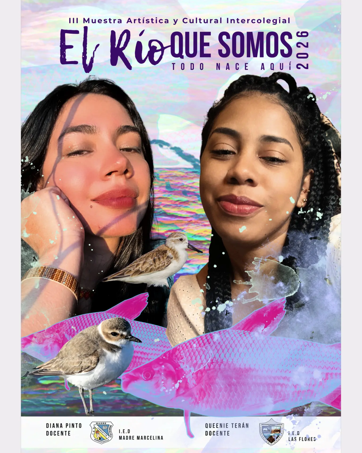 Queenie Terán y Diana Pinto, docentes organizadoras de El Río Que Somos, en el cartel de 2026